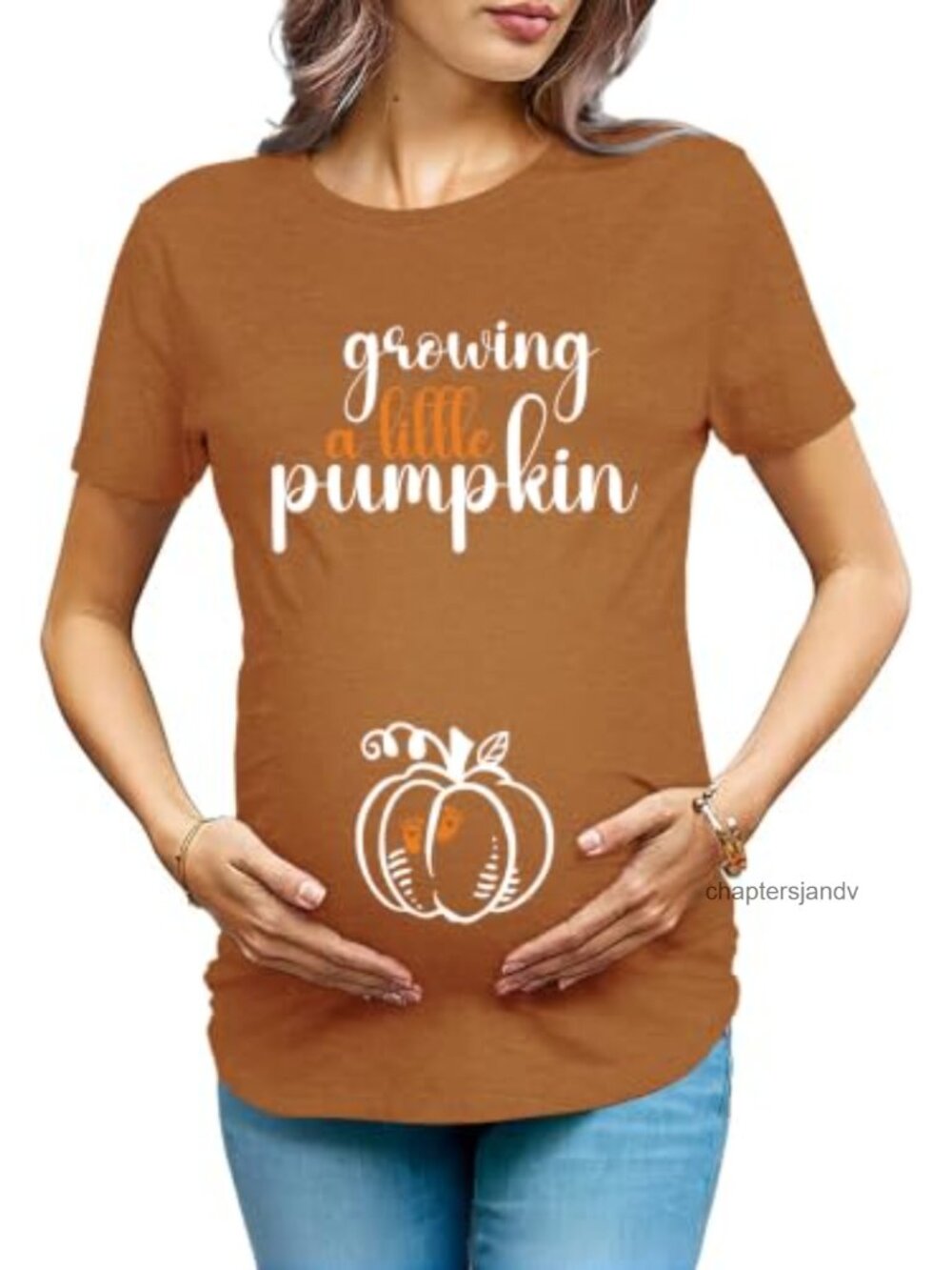 Maternity Halloween Thanksgiving Pregnancy T-Shirt Crew Neck
